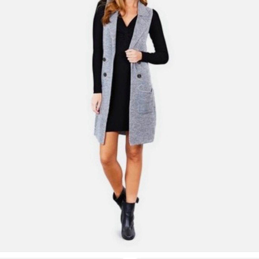 Gray Sleeveless Vest with Pockets
